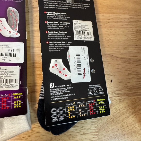 FootJoy Set of 3 ProDry 1 Junior and 2 Men's Golf Socks - Picture 5 of 5